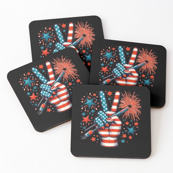 Item preview, Patriot American Flag Peace Sign Hand Fourth of July designed and sold by Artistoos.