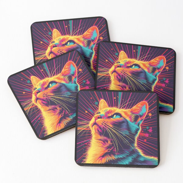 Item preview, Cosmic Catwave Vibes: Cat Portrait designed and sold by Artful-Adam.