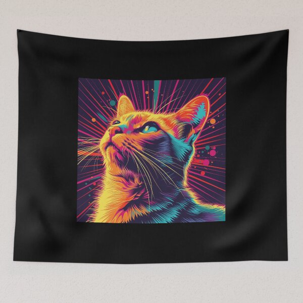 Item preview, Cosmic Catwave Vibes: Cat Portrait designed and sold by Artful-Adam.