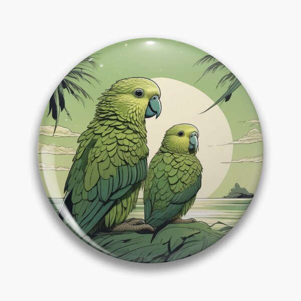 Item preview, Kakapo Couple: New Zealand Love Birds  designed and sold by DreamCraze.