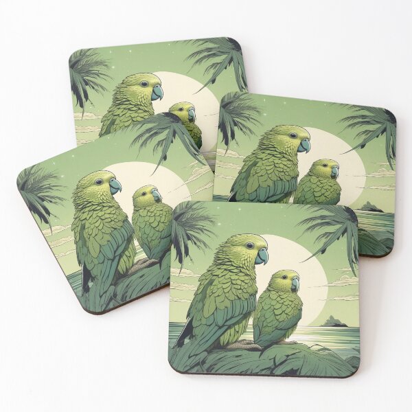 Item preview, Kakapo Couple: New Zealand Love Birds  designed and sold by DreamCraze.