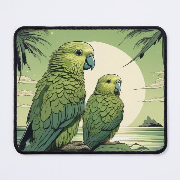 Item preview, Kakapo Couple: New Zealand Love Birds designed and sold by DreamCraze.