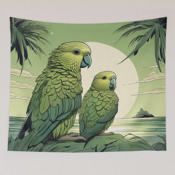 Item preview, Kakapo Couple: New Zealand Love Birds  designed and sold by DreamCraze.