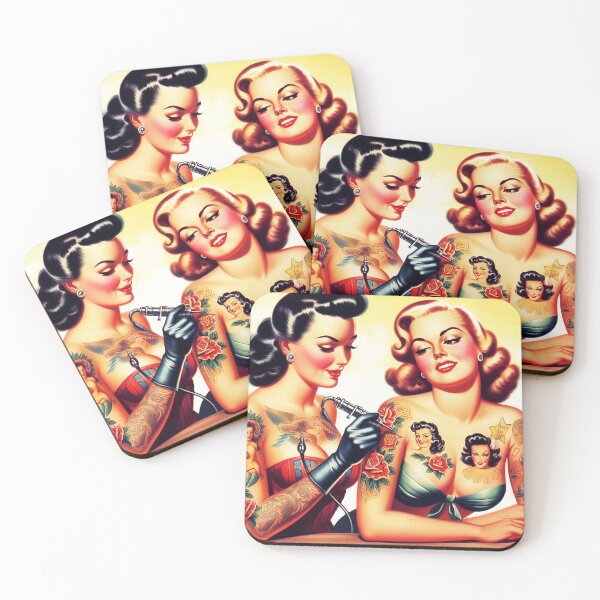 Item preview, Hot Tattoo Pin-ups designed and sold by PulpVintage.
