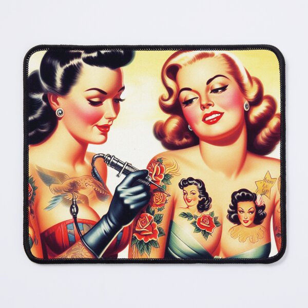 Item preview, Hot Tattoo Pin-ups designed and sold by PulpVintage.