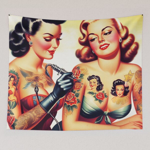 Item preview, Hot Tattoo Pin-ups designed and sold by PulpVintage.