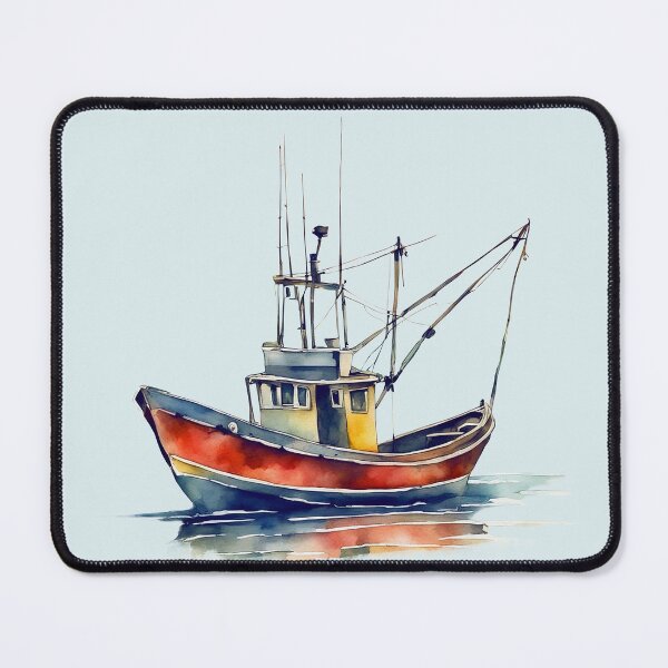 Item preview, Fishing Boat watercolor designed and sold by kolonjArt.