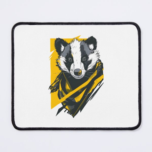 Item preview, Tejón con bufanda a rayas - Negro y amarillo - Fantasía designed and sold by Fenay Designs.