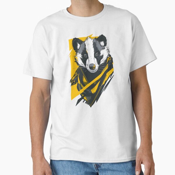 Item preview, Badger with a Striped Scarf - Black and Yellow - Fantasy designed and sold by Fenay Designs.