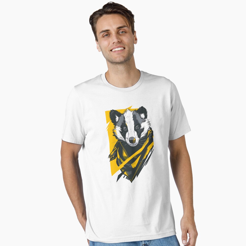 Badger with a Striped Scarf - Black and Yellow - Fantasy Classic T-Shirt