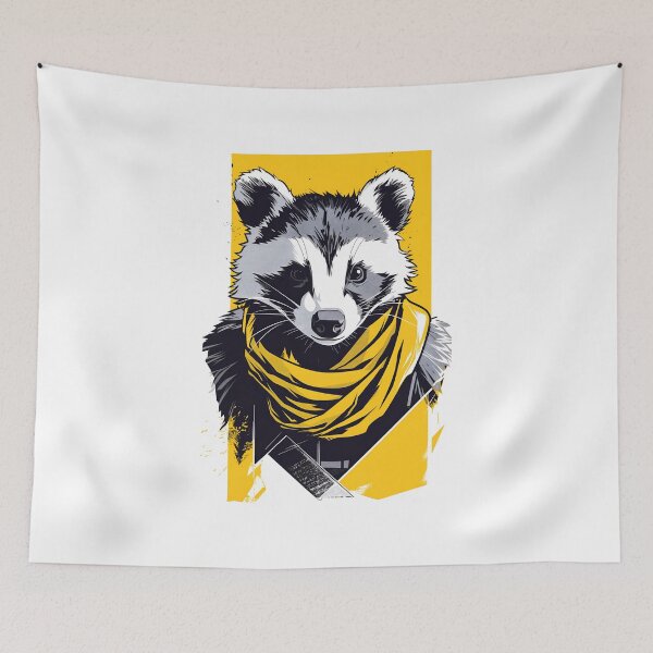 Item preview, Badger with a Scarf - Yellow - Fantasy designed and sold by Fenay Designs.
