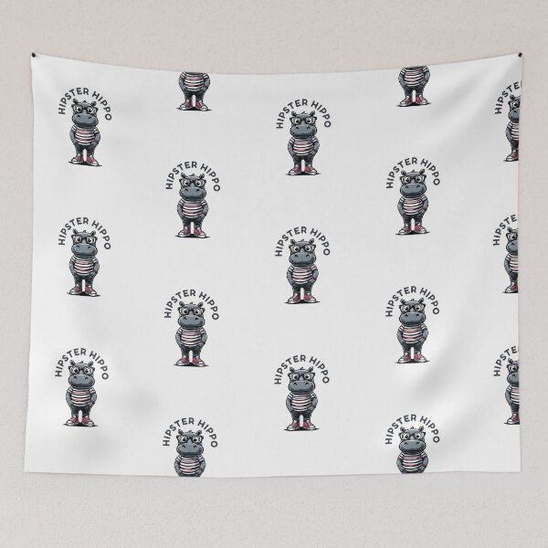 Item preview, Hipster Hippo designed and sold by VibeStyleShop.