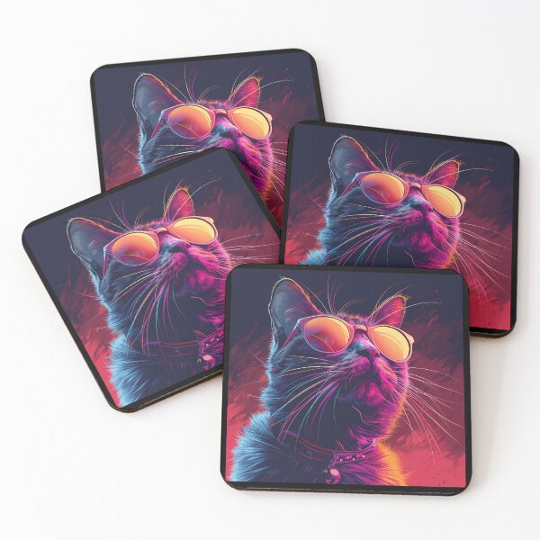 Item preview, Fancy Cat in Vaporwave Aesthetics designed and sold by Artful-Adam.