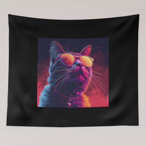 Item preview, Fancy Cat in Vaporwave Aesthetics designed and sold by Artful-Adam.