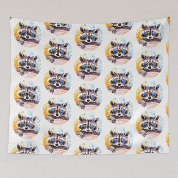 Item preview, Summertime Raccoon in sunglasses Watercolor designed and sold by AngelinaBezm.