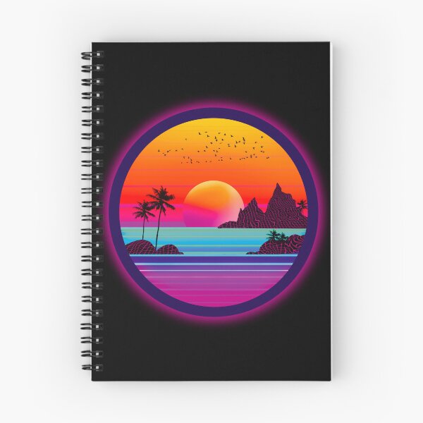 Aperçu de l'œuvre  Retrowave Sunset Serenity: Horizon côtier Impression artistique créée et vendue par ByteMode.
