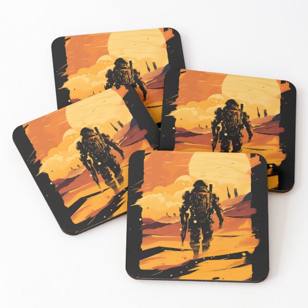 Item preview, Marine Trekking on Mars - Sunset - Scifi designed and sold by Fenay Designs.