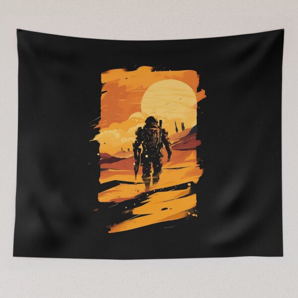 Item preview, Marine Trekking on Mars - Sunset - Scifi designed and sold by Fenay Designs.