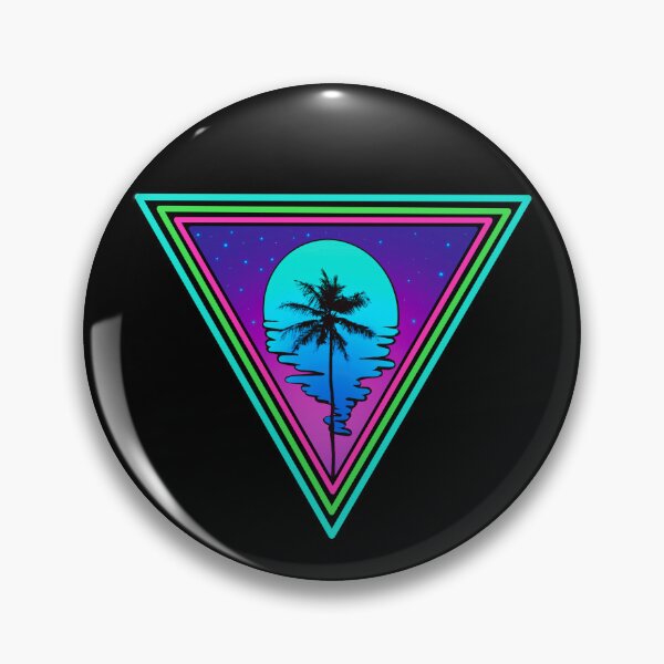 Artikelvorschau, Vapourwave 80s palm tree, neon sunset triangle entworfen und verkauft von ByteMode.