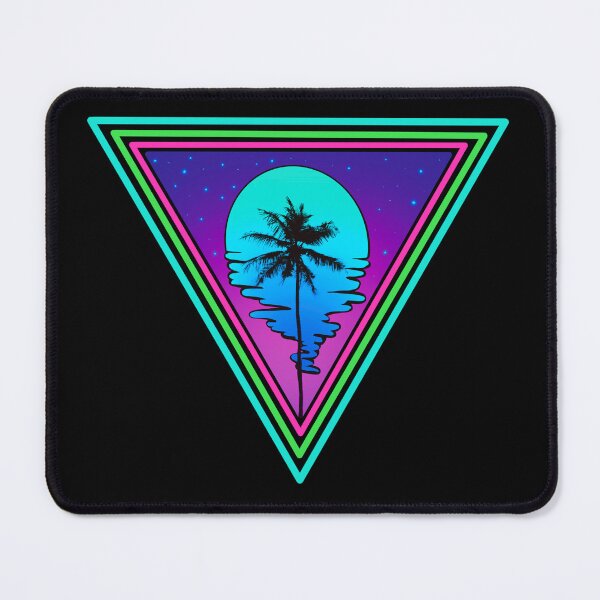 Item preview, Vapourwave 80s palm tree, neon sunset triangle designed and sold by ByteMode.