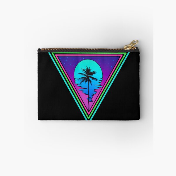 Aperçu de l'œuvre Vapourwave 80s palm tree, neon sunset triangle créée et vendue par ByteMode.