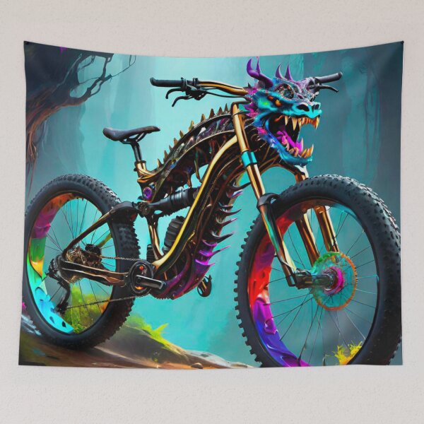 Item preview, Dragon Fury: Colorful Mountain Bike Design with Majestic Features designed and sold by GrizzlyCollective.