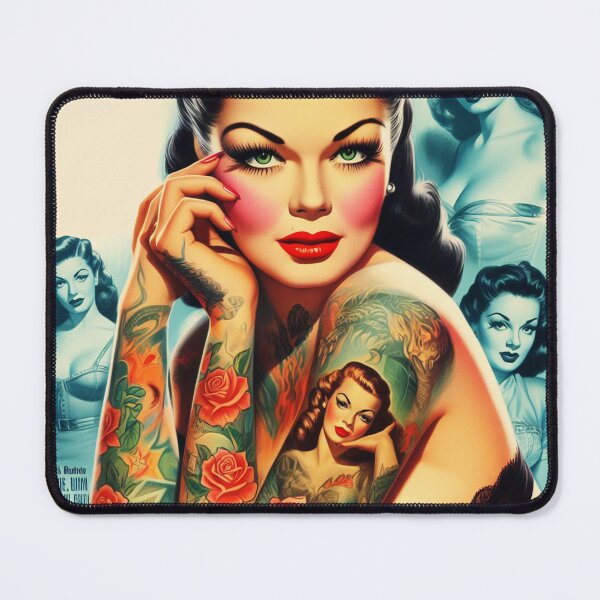 Item preview, Vintage Tattooed Pin-up designed and sold by PulpVintage.