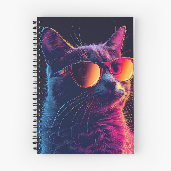 Item preview, Vaporwave Whiskerwave: Portrait of Cat with Sunglasses designed and sold by Artful-Adam.