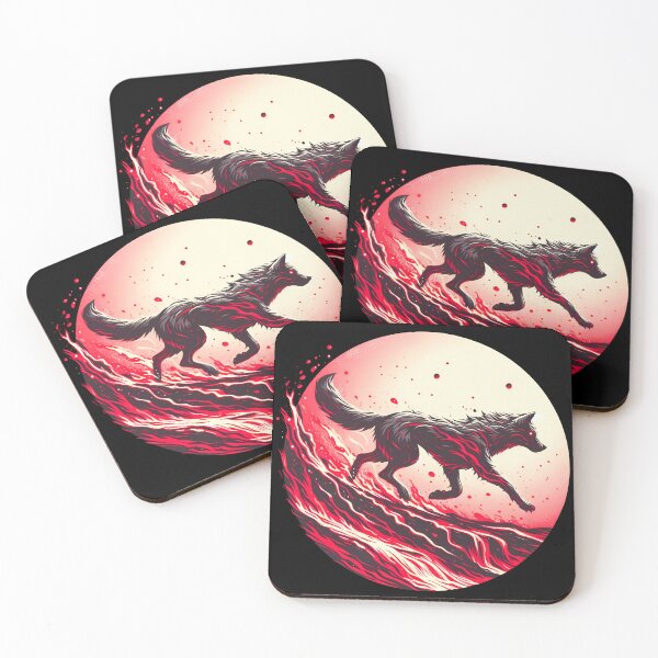 Item preview, Circle Design Lava Fire Wolf, Ai Generated Art  designed and sold by ACC .