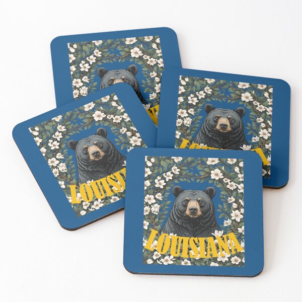 Item preview, Loving Louisiana Black Bear And Magnolia Flowers designed and sold by taiche.