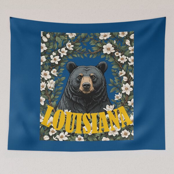 Item preview, Loving Louisiana Black Bear And Magnolia Flowers designed and sold by taiche.