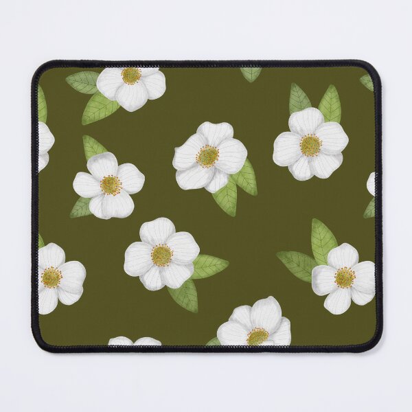 Item preview, Moss green floral pattern designed and sold by pinkyfish1010.