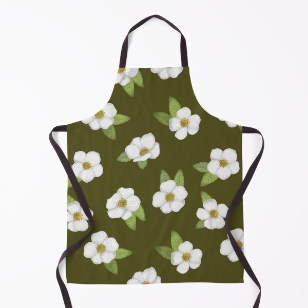 Item preview, Moss green floral pattern designed and sold by pinkyfish1010.