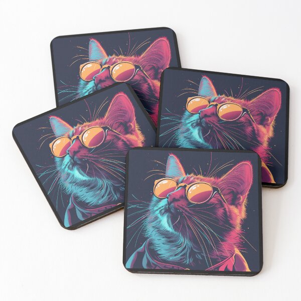 Item preview, Portrait of Stately Cat in Vaporwave Aesthetic designed and sold by Artful-Adam.