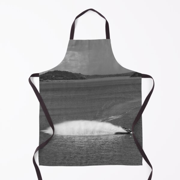 Item preview, A jet ski at high speed on a lake in black and white designed and sold by felipequeiroz.