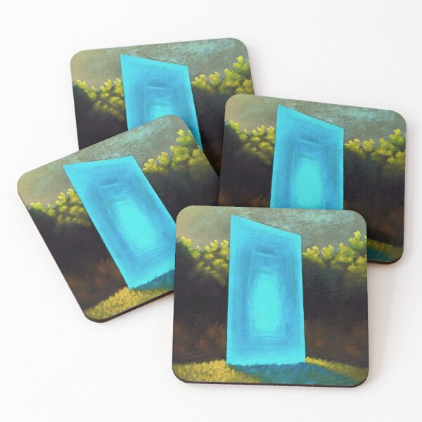 Item preview, Blue portal in a forest painting designed and sold by JuhaJoki.