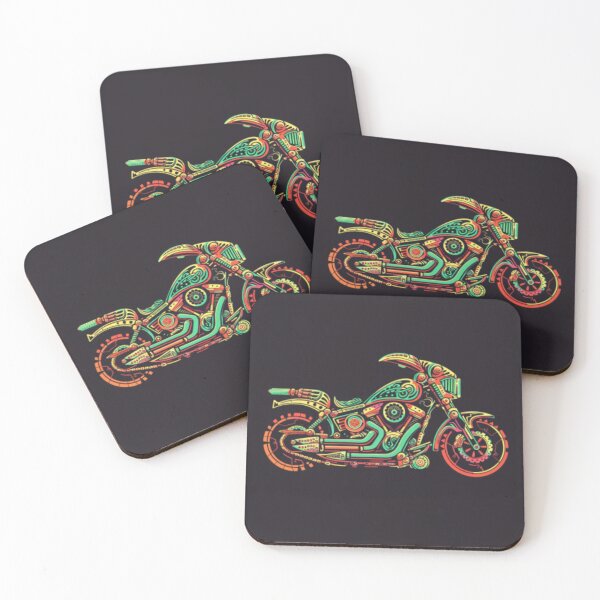 Item preview, Motorcycle in bright colors of red, yellow and green. designed and sold by cristina1001.