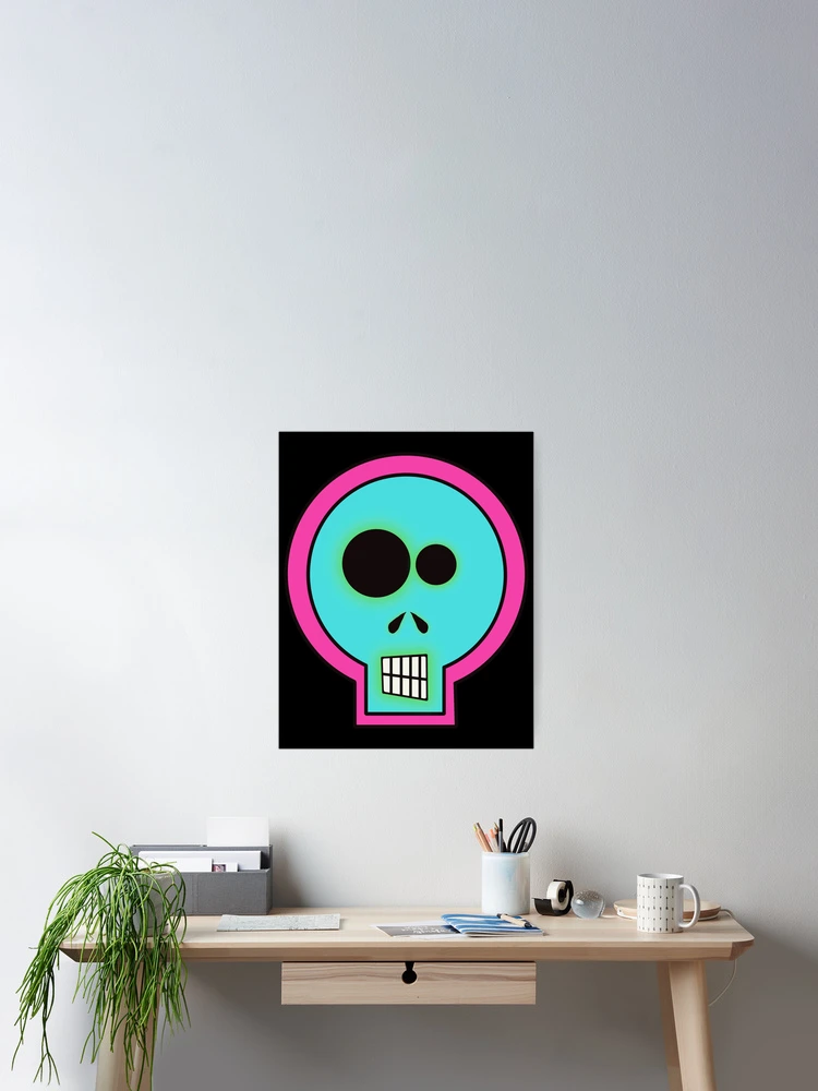 Imagen 2 de 3, Póster con la obra Cyber skull, vapour wave aesthetic, cute skull , diseñada y vendida por ByteMode.