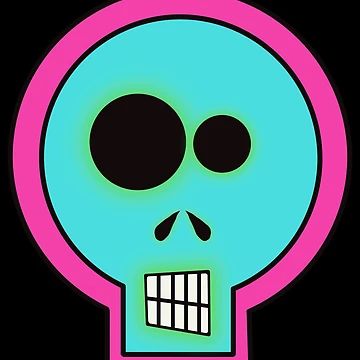 Imagen de la obra Cyber skull, vapour wave aesthetic, cute skull de ByteMode