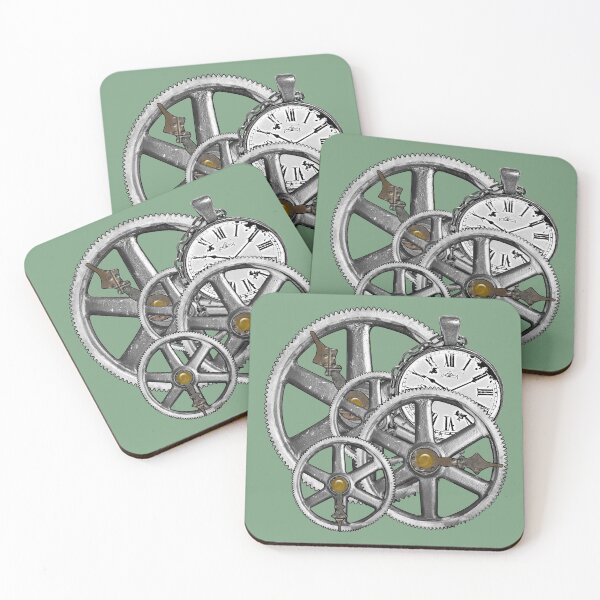 Item preview, Gears and Time in Green and Bronze designed and sold by Retro Art Factory.