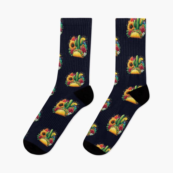 Item preview, Colorful Taco and Cactus with Vibrant Sunflowers designed and sold by madtoyman.