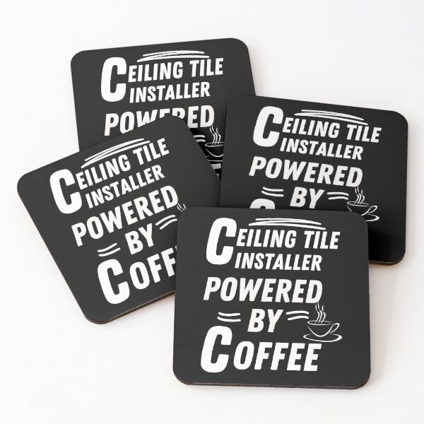 Item preview, Ceiling tile installer powered by coffee designed and sold by annoying-shirts.