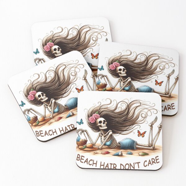 Item preview, Breezy Beach Days: Whimsical Skeleton - Beach Hair don't Care designed and sold by RebeccaRe.