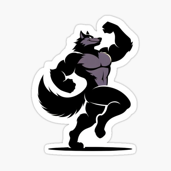 Item preview, Simple Muscular Werewolf Silhouette Anthro Art designed and sold by BlueBullBazaar.