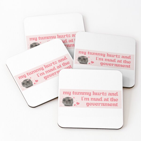 Item preview, My Tummy Hurts and I'm Mad at the Government sad hamster bumper designed and sold by fanky-bumper.