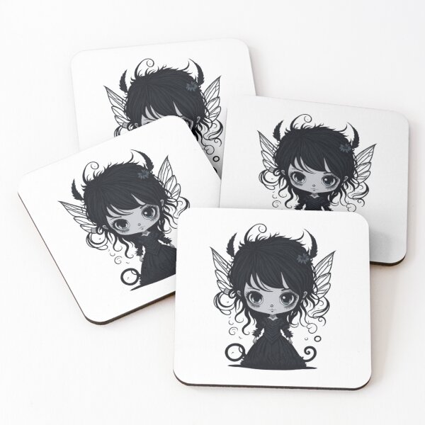 Item preview, Adorable Big Eyed Dark Fairy Pixie - Dark Colors designed and sold by TGAL2.