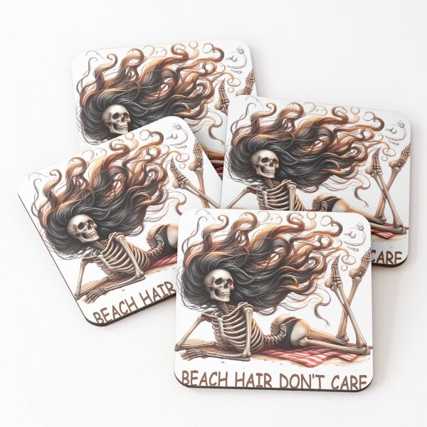 Item preview, Breezy Beach Days: Whimsical Skeleton - Beach Hair don't Care designed and sold by RebeccaRe.