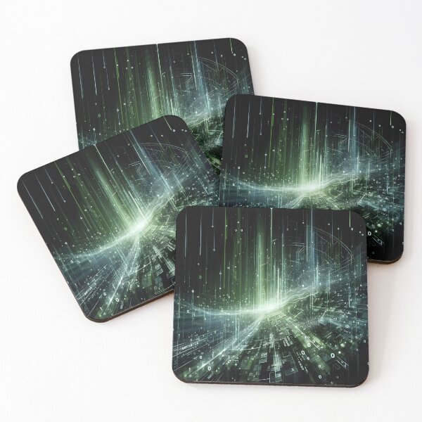 Item preview, Mesmerizing Digital Rain Green Graphic Art - Futuristic Design designed and sold by PandaTShirtShop.