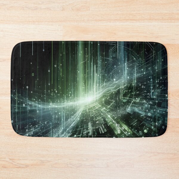 Item preview, Mesmerizing Digital Rain Green Graphic Art - Futuristic Design designed and sold by PandaTShirtShop.