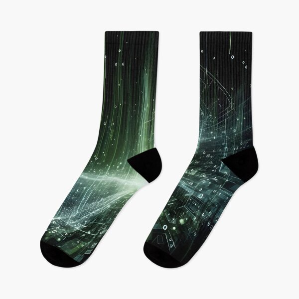 Item preview, Mesmerizing Digital Rain Green Graphic Art - Futuristic Design designed and sold by PandaTShirtShop.